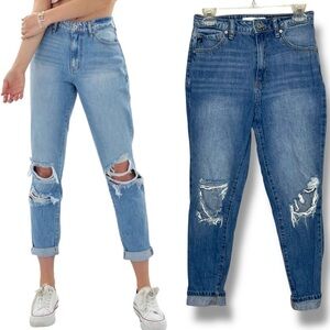 Kancan Distressed High Waisted Mom Jeans Size 3/25